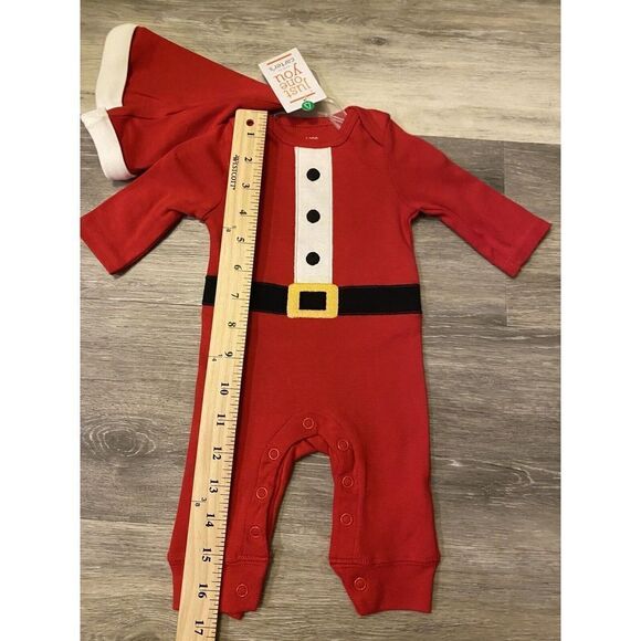 NEWBORN INFANT BABY 2 pc Santa Coverall Hat Set Just One You Carter's Christmas - Picture 5 of 8